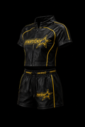 Women’s Cropped Leather Two Piece Biker Set