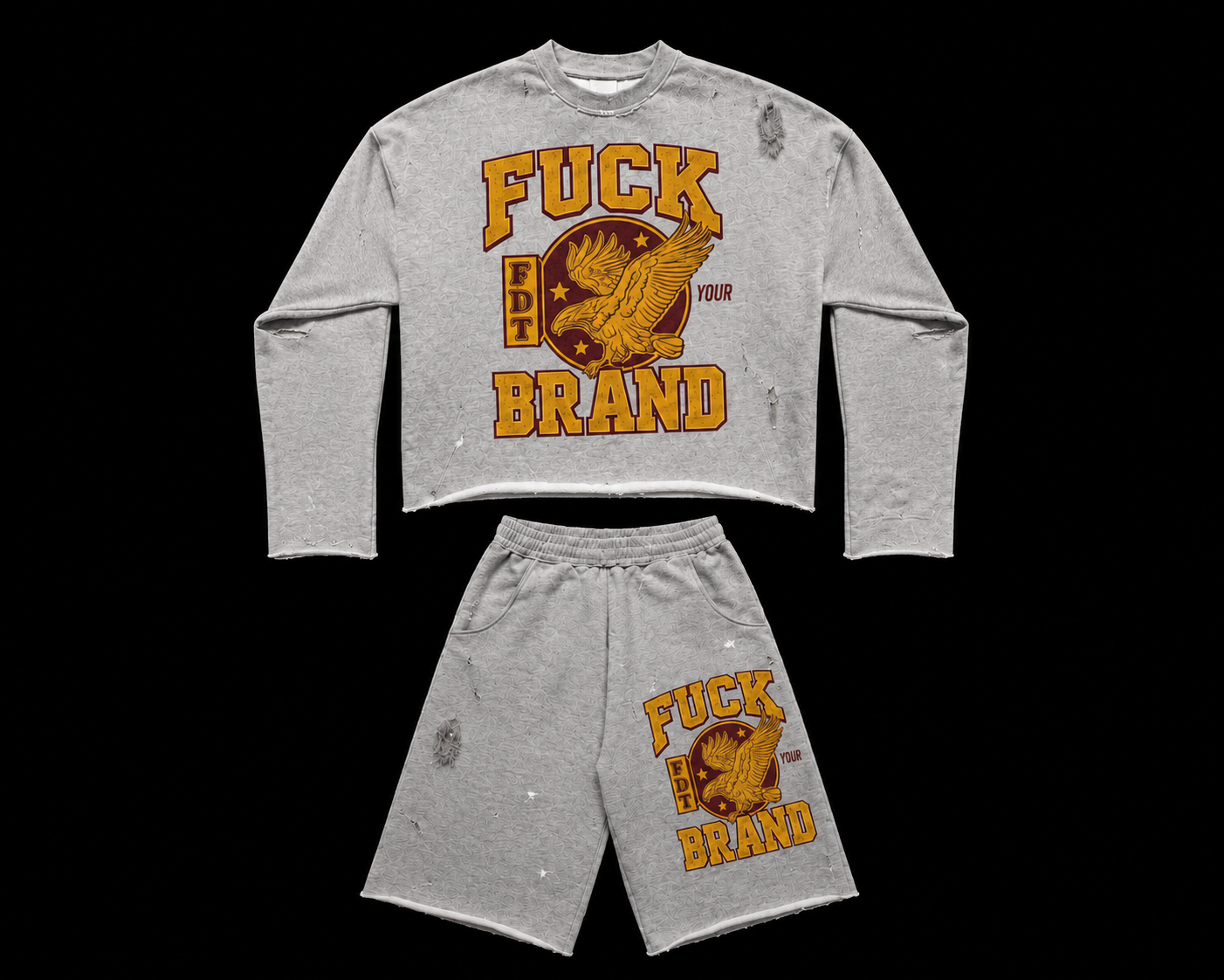 Fuck Your Brand Cropped Crew Neck | Jorts Set