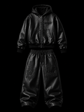 Leather Flare Pants | Jacket Set
