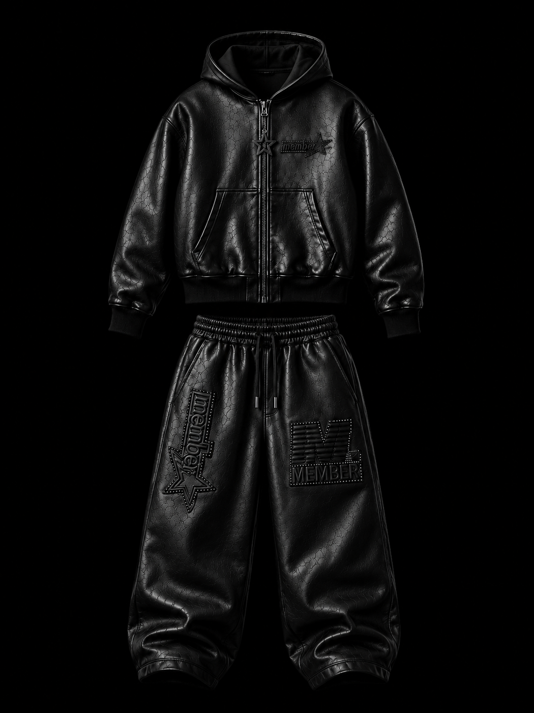 Leather Flare Pants | Jacket Set