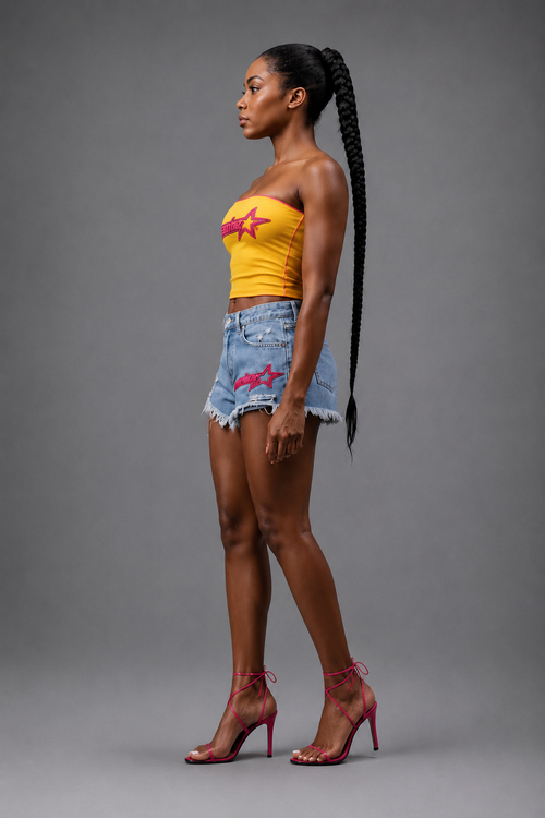 Collective cropped Jean Shorts Set