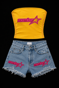 Collective cropped Jean Shorts Set